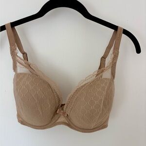 Chantelle Honeycomb Lace Bra in Beige